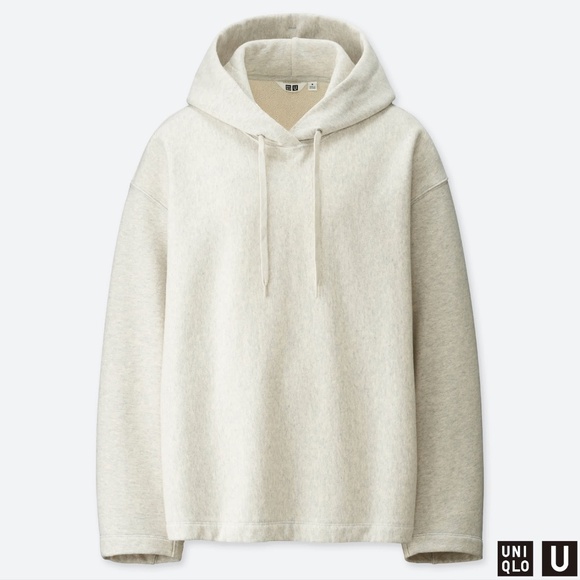 Uniqlo U Cotton Hooded Sweatshirt Hoodie in Light Grey Size Medium M - Picture 1 of 1